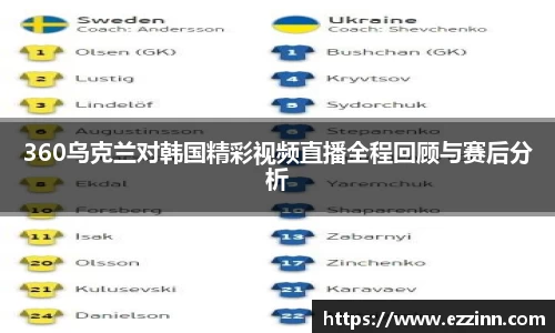 360乌克兰对韩国精彩视频直播全程回顾与赛后分析
